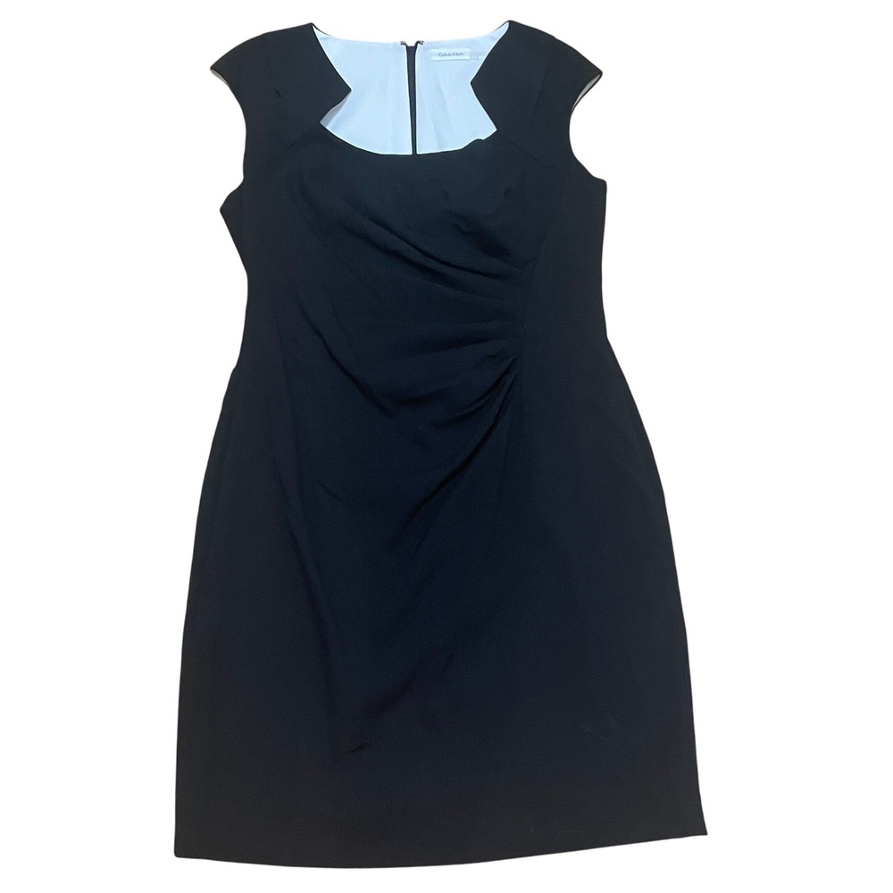 Calvin Klein LBD‎ Black Dress Women's 14 Sleeveless Sheath Career Cocktail Party